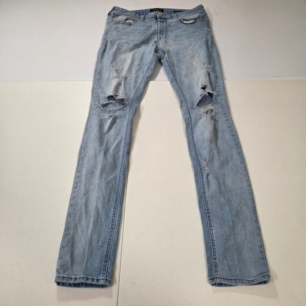 PacSun Stacked Skinny Active Stretch Distressed Jeans Light Wash 32x32